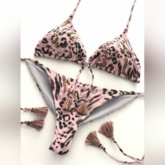Pink Leopard Print Bikini